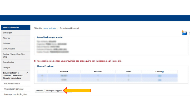 Richiedere la visura catastale